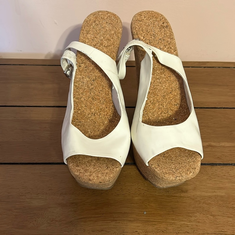 White Wedge heel sandals